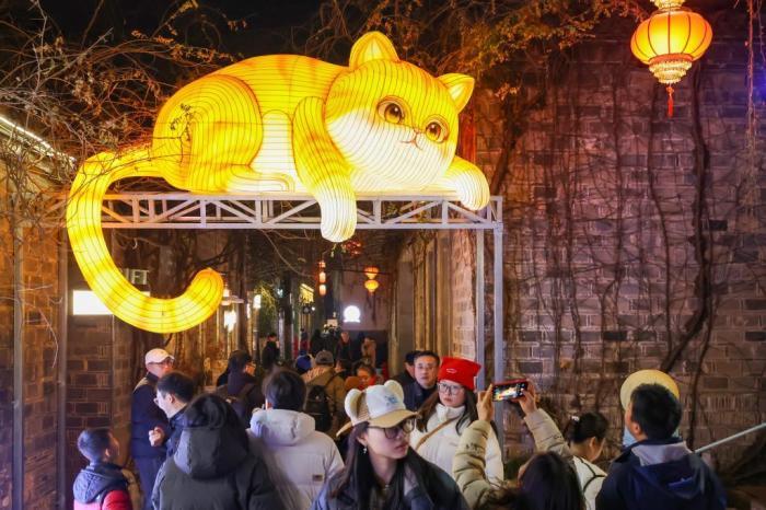 南京城南“彩灯招展”迎新春