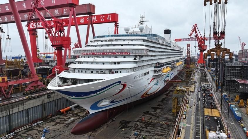 第二艘国产大型邮轮主体建造基本完成